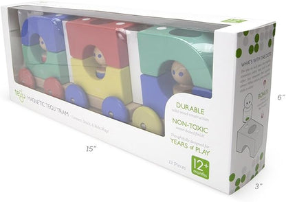 12 Piece Tegu Magnetic Tram Building Block Set, Big Top