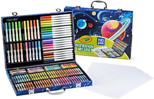 Crayola Inspiration Art Case Coloring Set - Space (140ct), Art Kit For Kids, Toys for Girls & Boys, Art Supplies Set, Drawing Gift for Kids, 5+ [Amazon Exclusive]