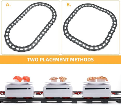 Sushi Train Toys - Child Day Rotating Sushi Bar Train Goes Around Train Toys Japanese Sashimi Plates Sushi Serving Tray for Child Days of Week DIY Sushi Making Supplies