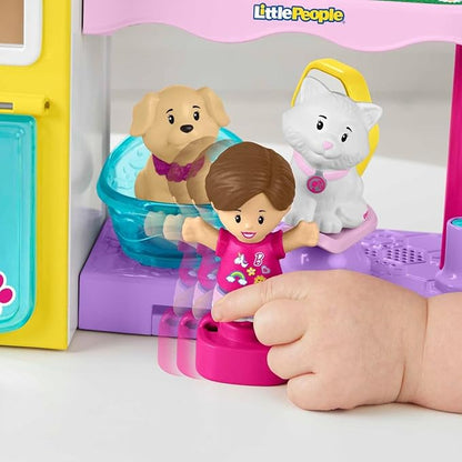 Fisher-Price Little People Barbie Toddler Toy Play and Care Pet Spa Playset with Music & Sounds for Pretend Play Kids Ages 18+ Months
