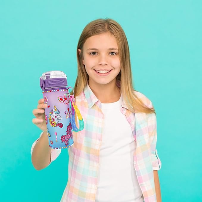 Gifts for Girls 4-12, Decorate Your Own Water Bottle Kits for Girls, Unicorn Diamond Crafts Painting Toys, Kids Water Bottle for School, Christmas and Birthday Gifts Toys for Girls