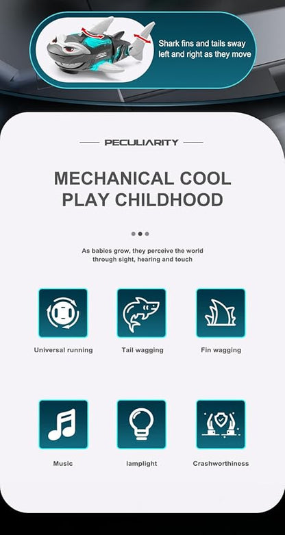 Electric RC Shark Fish Toys with Light & Spray Water Function for 0-3 Year olds Kid Boys Girls,Children's Toy forBathrooms,Christmas and Birthday Gift. (Black)