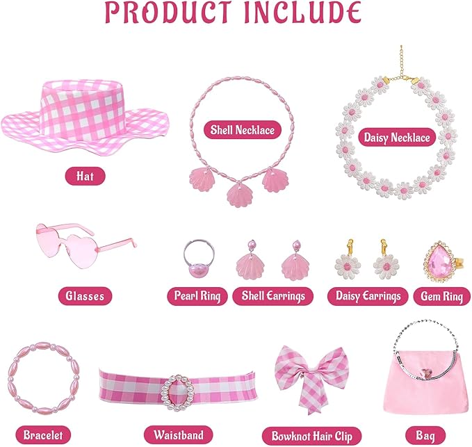 Girls Pink Costume Dress Movie Cosplay Dress Up Kids Outfits Halloween Birthday Party