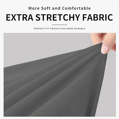 Easy-Going 100% Dual Waterproof Loveseat Cover Stretch Soft Couch Cover for Dogs, Sofa Slipcover for 2 Separate Cushion Couch Leakproof Furniture Protector for Kids, Pets Gray