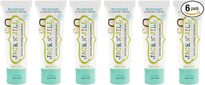 Jack N' Jill Natural Toddler Toothpaste for Baby, Kids and Infants 6 Months & Up, Fluoride Free Training Toothpaste for Toddlers 1-3 (1.76 Fl Oz (Pack of 6), Milkshake)
