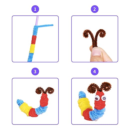 Cuttte Pipe Cleaners Craft Supplies - 300pcs Brown Pipe Cleaners Chenille Stems for Craft Kids DIY Art Supplies (6 mm x 12 inch)