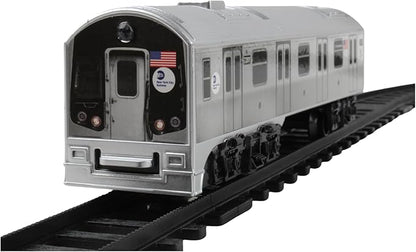 New York MTA New York City 3 Pc. Battery Operated Train Set with Track ,39" X 25",Silver