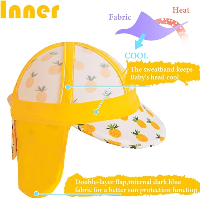 Gifts Treat Kids Legionnaires Hat, UPF 50+ Sun Protection Swim Cap Flap Hat for Kids, Quick Drying Sun Hat for Beach Seaside
