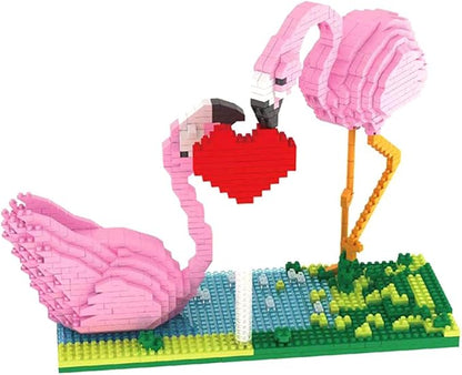 Larcele Micro Building Blocks Mini Building Toy Bricks,1500 Pieces KLJM-02 (Flamingo)