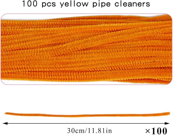 100 Pieces Pipe Cleaners Chenille Stem, Orange Pipe Cleaners Set for DIY Arts Crafts Decorations, Chenille Stems (Orange)