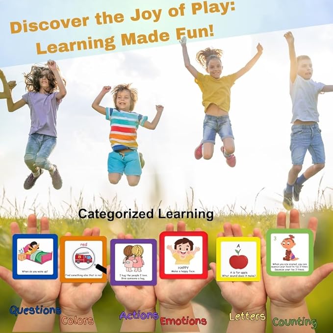 Play and Learn Cube roll Play Game for Toddlers 1st Learning Game Teaches Colors and Numbers Emotions Language roll Cube Pick Card and Have Fun Games