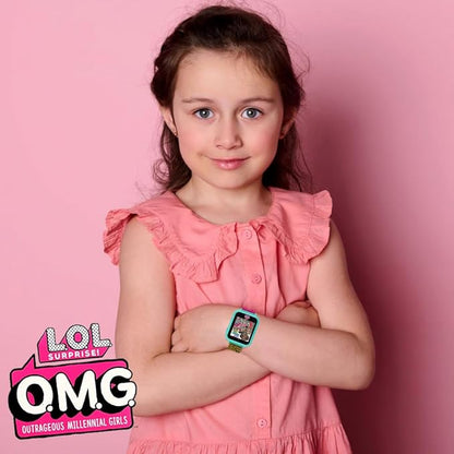 LOL Surprise OMG Kids Interactive Smart Watch with Camera, Games, Voice Recorder, Step Counter, 10 Stylish Watch Faces, Alarm, Timer, and Calculator - Trendy Fun Watch for Kids