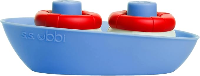 Ubbi Boat & Buoys Bath Toys, Includes 1 Boat and 4 Buoys, Bath Time Toys for Toddlers