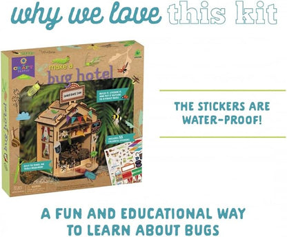 PlayMonster Craft-Tastic — Make A Bug Hotel — DIY Nature Craft Kit — No Tools Needed — Decorate Your Hotel with Stickers — Ages 4+ with Help