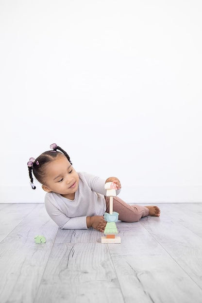 Pearhead Woodland Wooden Stacking Toy, Interactive Stackable Montessori Learning Toy, Building Game for Kids, Early Developmental Toys for Babies and Toddlers, 1+ Year, FSC Certified