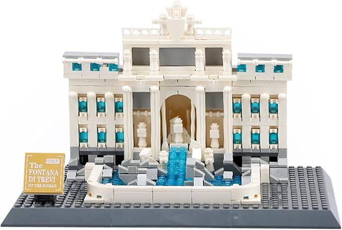 Oichy Trevi Fountain Building Blocks Set, 667 PCS Famous Architecture Model Building Kits, Collection Trevi Fountain Model Building Blocks for Adults and Kids