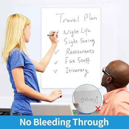 AFMAT Sticky Easel Pads, Chart Paper for Teachers, 8 Pads, Upgraded Large Flip Chart Paper with Sticky Back, Self Stick Easel Paper for Walls, Windows, White Board, 25 x 30 Inches, 30 Sheets/Pad