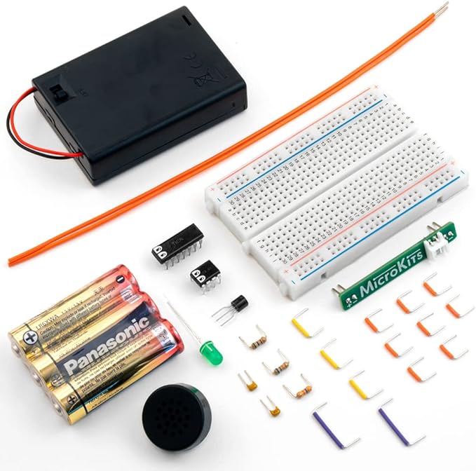 MicroKits Theremin Electronics Kit | Educational Electronic Music STEAM/STEM Kits for Kids or Grown Ups | No Tools Needed Easy to Build Breadboard Kit