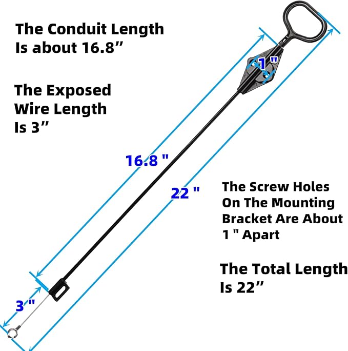 Recliner Handle Replacement Compatible With Lazy Boy, Recliner Pull Handle Cable / Release Cable For Lazyboy - D Ring Parachute Style Recliner, For Lazy Boy Couch Sofa, 3" Exposed Wire O-Shaped End
