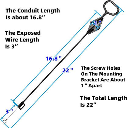 Recliner Handle Replacement Compatible With Lazy Boy, Recliner Pull Handle Cable / Release Cable For Lazyboy - D Ring Parachute Style Recliner, For Lazy Boy Couch Sofa, 3" Exposed Wire O-Shaped End
