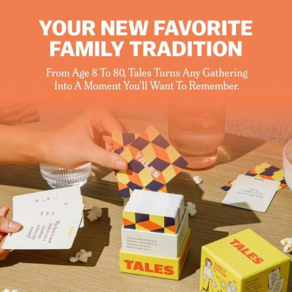 TALES Family Edition 150 Conversation Cards for Family Game Night, Adults, Teens, and Kids, Family Dinners, and Gatherings, Prompts for Meaningful Connections