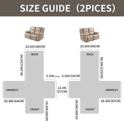 Easehomey Waterproof Loveseat Recliner Cover,Non Slip Reclining Couch Covers for 2 Seat,Dog Chair Cover Furniture Protector Washable Chair Cover with Pocket for Kids,Pets,Dogs(Taupe,2Seat)