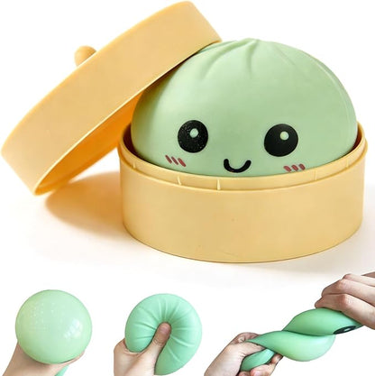 Dumpling Squishy Mystery Box, Super Soft Slow Rising TPR Tear-Resistant Smiley Face Dumpling Toy, Fidget Sensory Toys for Easter Basket Stuffers, Parties, Classroom Prizes Adults Kids (Green)