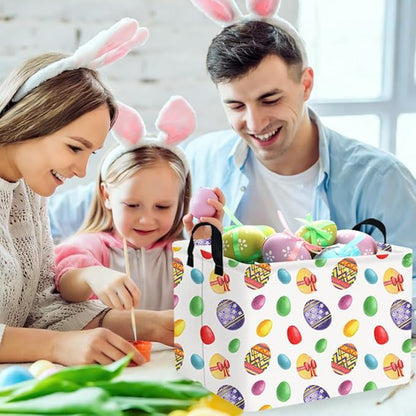 FXOLCSHE Rectangular Easter basket,Laundry Hamper,Kids Toy Storage Basket for baby Bedroom,Kids Storage Bin,Toy Gift Organizerm,Easter Home Decor(Flower egg)