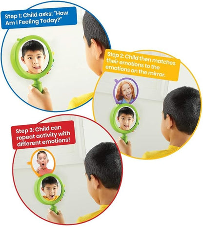 hand2mind See My Feelings Mirror, Play Therapy Toys, Mindfulness for Kids, Emotional Regulation for Kids, Social Emotional Learning Activities, Calm Down Corner Supplies, Calming Corner (Set of 1)