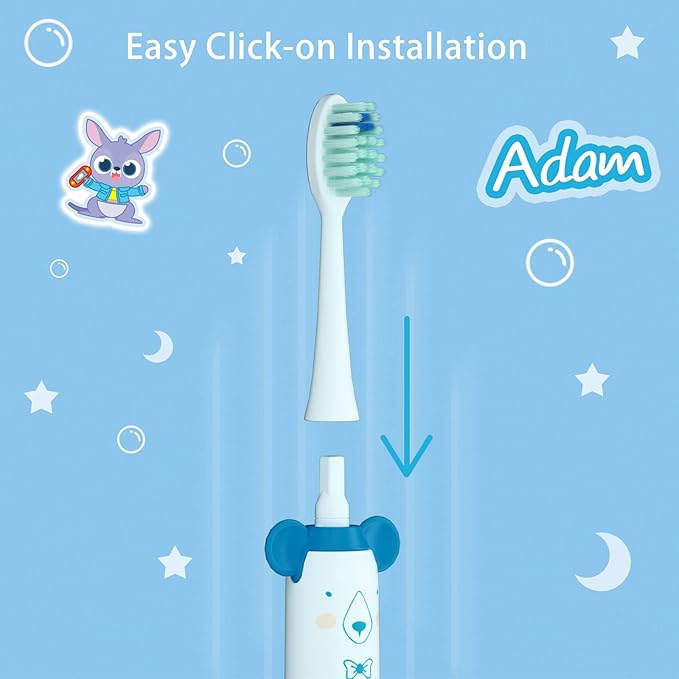 NELL&WELL 6 Pieces Replacement Toothbrush Heads for NW010/NW-006/NW-007 Sonic Electric Toothbrush (Blue)