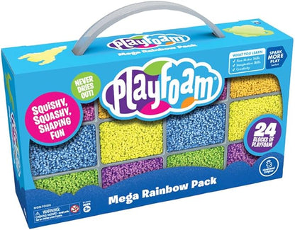 Educational Insights Playfoam Mega Rainbow Pack - Sensory Toys & Squishy Fidget Toys for Kids, Squishy Foam Blocks, Non Sticky Dough, Sensory Bin Filler & Classroom Tools, Gifts for Ages 3+