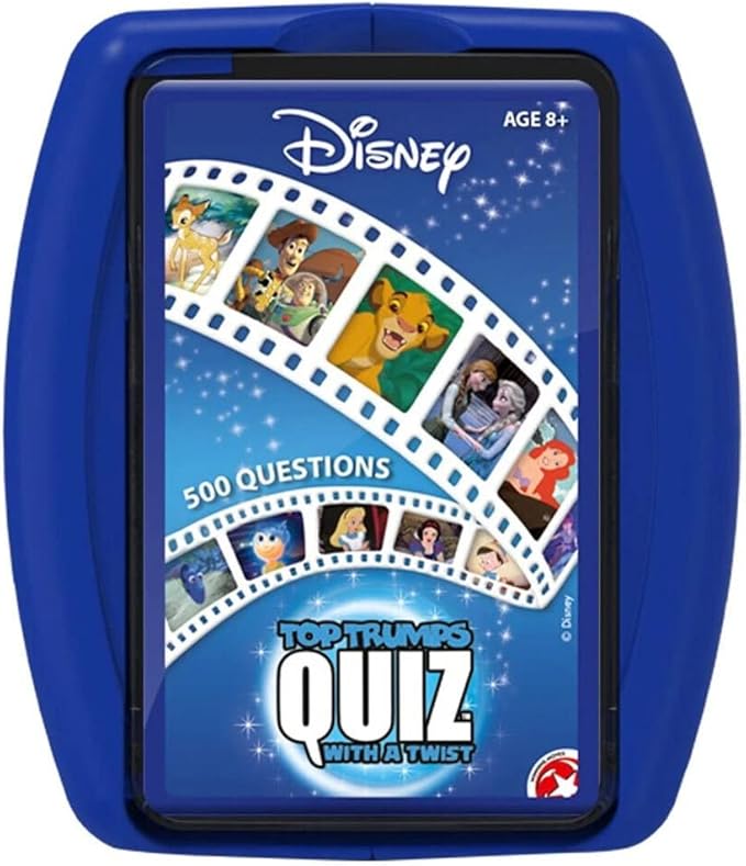 Top Trumps Disney Classic Quiz Game, 500 questions to test your knowledge and memory on Frozen, Bambi, Encanto and Ralph breaks the Internet, educational gift for ages 6 plus