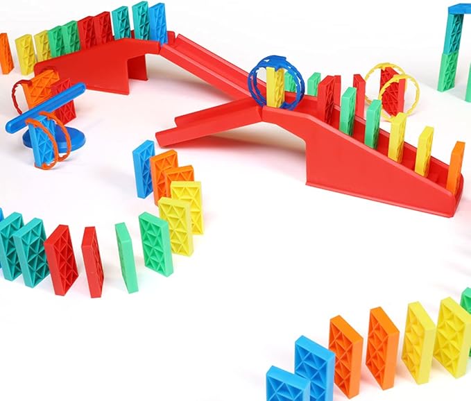 Bulk Dominoes Kinetic Domino Kit | Dominoes Set, STEM STEAM Small Toys, Family Games for Kids, Kids Toys and Games, Building, Toppling, Chain Reaction Sets (225pc)