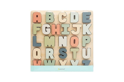 Pearhead Wooden Alphabet Puzzle, Colorful ABC Letters, Interactive Learning Board Educational Montessori Toy, Baby and Toddler Ages 1+ Years