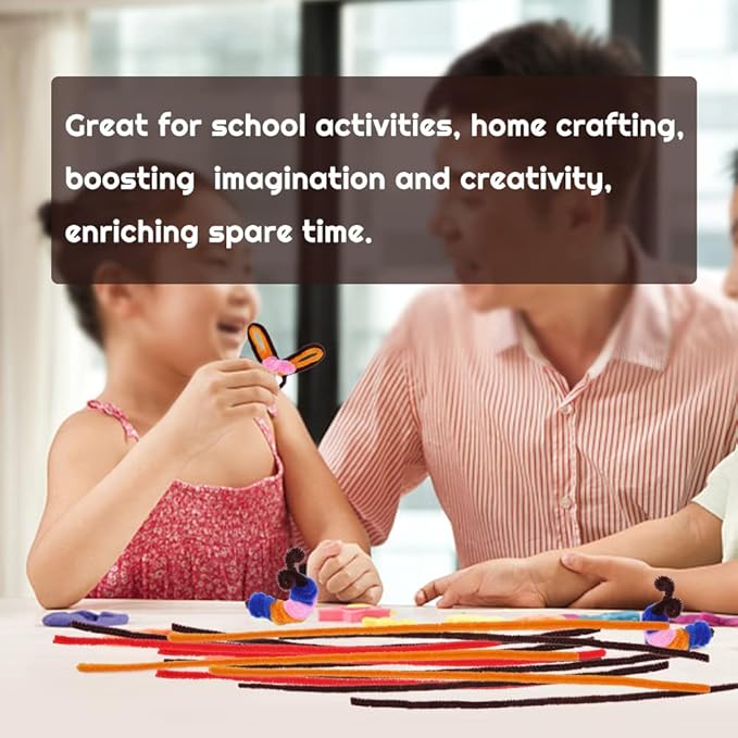 60 Pieces Brown Pipe Cleaners, Christmas Craft Pipe Cleaners,Pipe Cleaners Chenille Stem,Pipe Cleaners Bulk,Art Pipe Cleaners for Creative Home Decoration Supplies Arts and Crafts Project