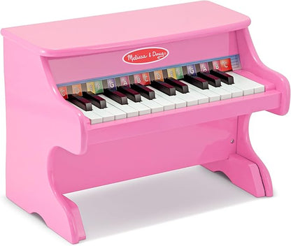 Melissa & Doug Learn-to-Play Pink Piano With 25 Keys and Color-Coded Songbook
