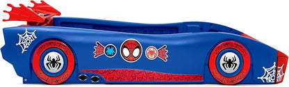 Delta Children Spidey and His Amazing Friends Web Crawler Race Car Twin Bed, Blue/Red