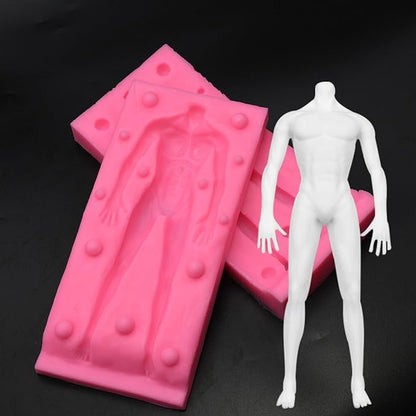 3D Human Body Silicone Clay Mold, Large Human Sculpture Polymer Mold Full Body Mold for Polymer Clay Craft (Large Man Body)