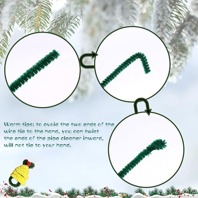 180 Pieces Pipe Cleaners Chenille Stem, Green Pipe Cleaners,Craft Pipe Cleaners, 11.8inch Christmas Pipe Cleaners Chenille Stems for Mother’s Day DIY Art Crafts Decorations Supplies (Green)