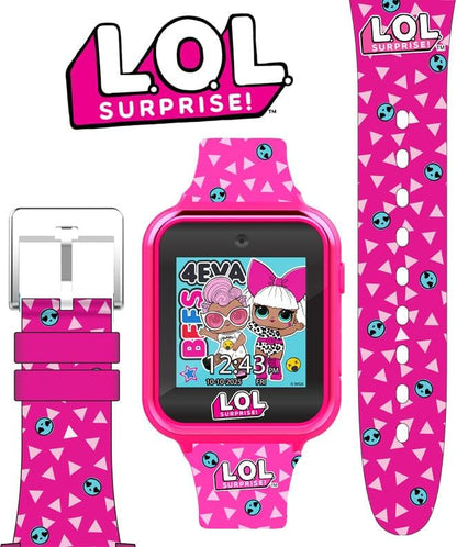 LOL Surprise Touchscreen Exclusive Pink Smartwatch for Kids – Engaging Educational Games, Step Counter, Camera, Alarm & More – Fun & Interactive Timepiece (LOL4264AZ)