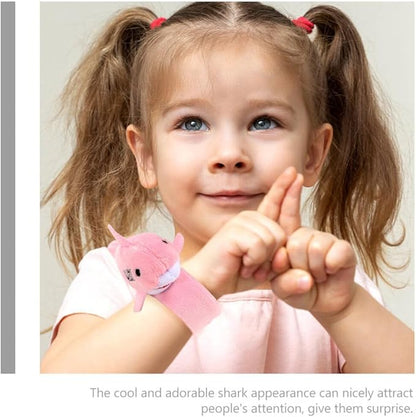 Abaodam 3pcs Shark Slap Bracelet Animal Slap Bracelets Plush Stuffed Animal Hugger Snap Wrist Band for Kids Birthday Party