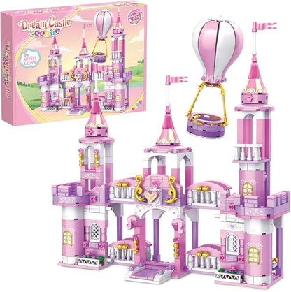 Princess Castle Girls Building Blocks Toys 541 Pieces Multi Shaped Castle Hot Air Balloon Toys for Girls Construction Bricks Christmas Birthday Gift for Kids Age 6-12 and Up
