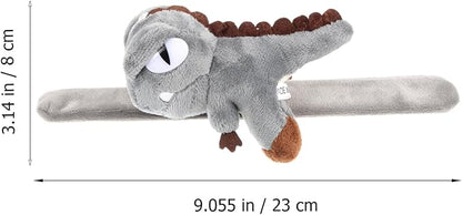 Abaodam 2pcs Animal Slap Bracelet Dinosaur Slap Bracelet Plush Stuffed Animal Hugger Snap Wrist Band for Kids Birthday Party
