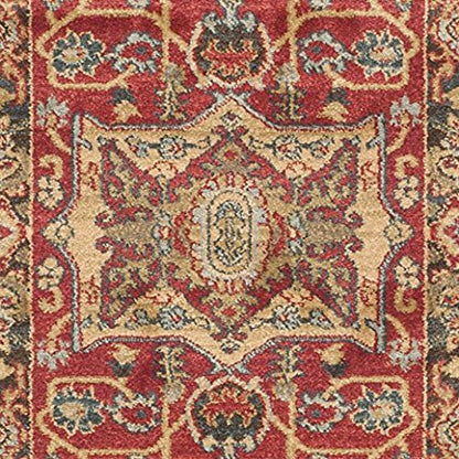 SAFAVIEH Mahal Collection Runner Rug - 2'2" x 8', Natural & Navy, Traditional Oriental Design, Non-Shedding & Easy Care, Ideal for High Traffic Areas in Living Room, Bedroom (MAH625B)