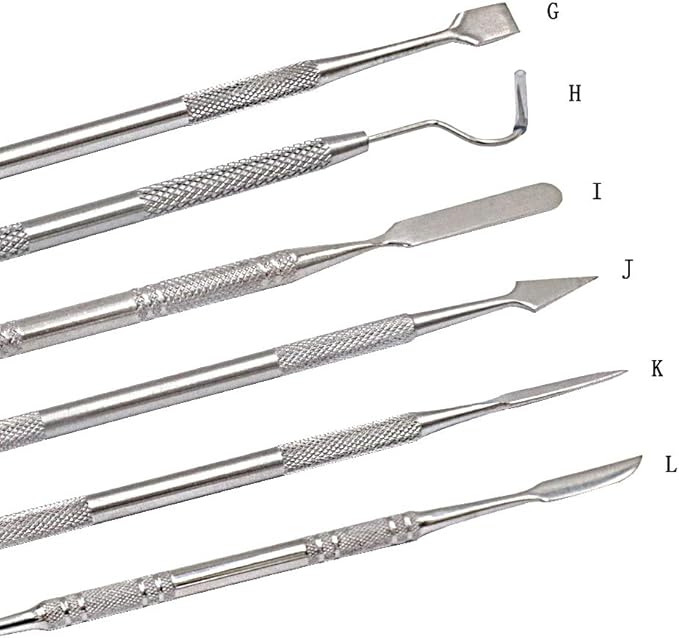 Wax Carvers Set Double Ended Dental Wax Modeling Sculpting Tools Dental Picks Polymer Pottery Clay Carving Tool Stainless Steel 12 Pieces