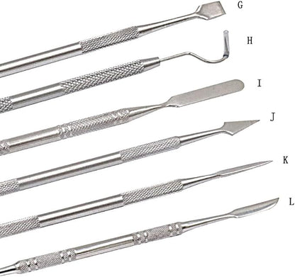 Wax Carvers Set Double Ended Dental Wax Modeling Sculpting Tools Dental Picks Polymer Pottery Clay Carving Tool Stainless Steel 12 Pieces