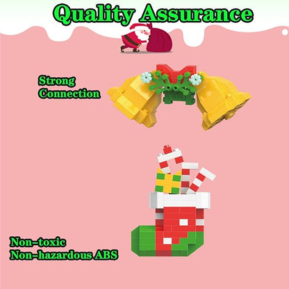 Christmas Bells and Boot Building Blocks Set Compatible with Lego Advent Calendar 2024 Stacking New Toys Holiday Present Box New Year Xmas Gifts for Kids for Boys & Girls and Adults