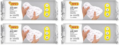 Jovi - Air Dry Modeling Clay, Set of 4 Units, 2.2lb Each, Total of 8.8lb, No Oven Needed, White Color, Pottery Clay for Arts and Crafts Projects (P86/4) - Bulk Buy