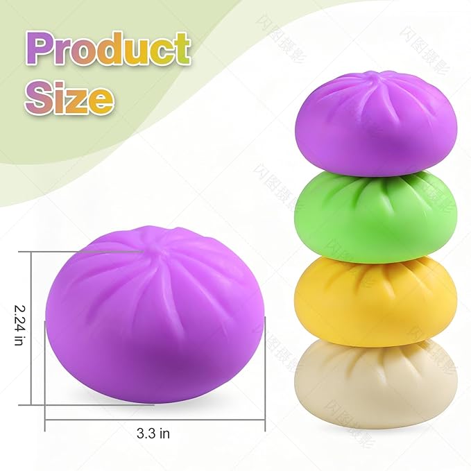 Dumpling Squishy Mystery Box, Dumplings Squeeze Stress Balls for Kids & Adults, Sensory Fidget Toys for Anxiety Relief, Crazy Fun Squishy Dumpling Ideal Gift for Boys,Girls,Teens(Pink)