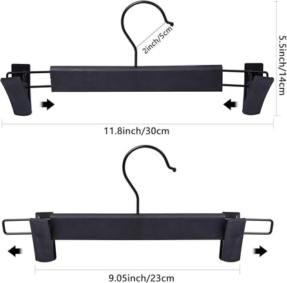 NORTHERN BROTHERS Pants Hangers, 50Pack Skirt Hangers with Clips Black Pant Hangers for Pants Bulk Shorts Hangers